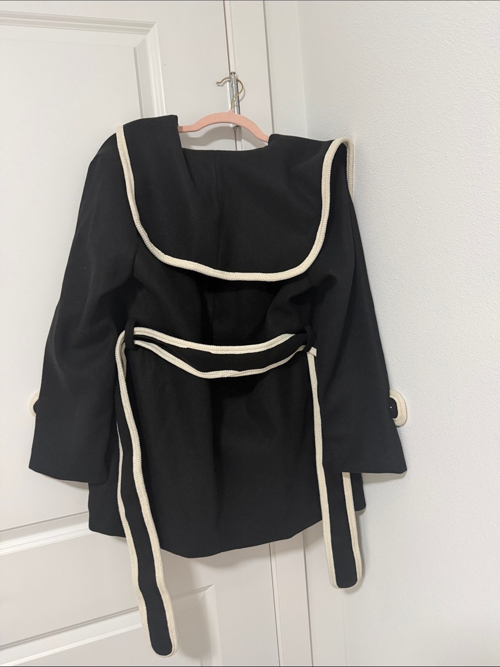 Brand New Women Woolen Warm Tunic Trench Fall Winter Coat Jacket Size S Black - Picture 9 of 9